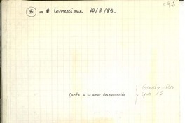 Canto a su amor desaparecido