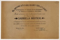 [Diploma] 1938 sep. 18, Guayaquil, Ecuador [a] Gabriela Mistral
