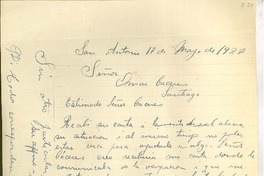 [Carta] 1927 may. 17, San Antonio, Chile [a] Luis Omar Cáceres