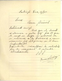 [Carta] 1930 dic. 29, Santiago, Chile [a] Luis Omar Cáceres