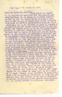 [Carta] 1928 jun. 5, Santiago, Chile [a] Luis Omar Cáceres