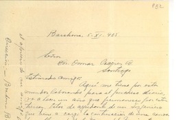 [Carta] 1935 Nov. 5, Rancagua, Chile [a] Luis Omar Cáceres, Santiago, Chile