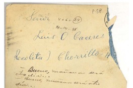 [Carta] 1931 abr. 13, Santiago, Chile [a] Luis Omar Cáceres, Santiago, Chile