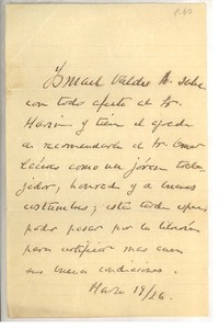 [Carta] 1926 mar. 19, [Santiago], Chile [a] Sr. Marin