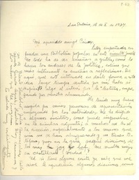 [Carta] 1937 oct. 18, San Antonio, Chile [a] Omar Cáceres