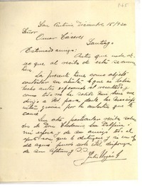 [Carta] 1930 dic. 15, San Antonio, Chile [a] Omar Cáceres, Santiago, Chile