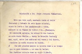 Salutación a don Pedro Jorquera Villarroel