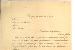 [Carta] 1929 ene. 14, Santiago, Chile [a] Luis Omar Cáceres, San Antonio, Chile
