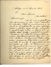 [Carta] 1928 ene. 11, Santiago, Chile [a] Omar Cáceres, San Antonio, Chile