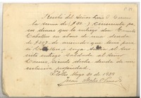 [Recibo] 1929 may. 31, Llolleo, Chile [a] Omar Cáceres