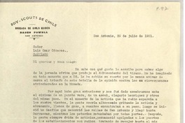 [Carta] 1931 jul. 29, San Antonio, Chile [a] Omar Cáceres