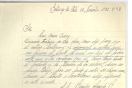[Carta] 1932 nov. 17, Santiago, Chile [a] Omar Cáceres