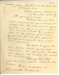 [Carta] 1931 jul. 20, San Antonio, Chile [a] Omar Cáceres, Santiago, Chile