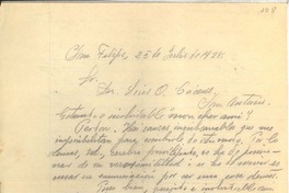 [Carta] 1928 jul. 25, San Felipe, Chile [a] Omar Cáceres, San Antonio, Chile