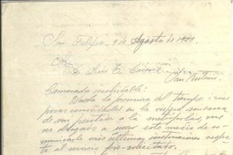 [Carta] 1928 ago. 9, San Felipe, Chile [a] Omar Cáceres, San Antonio, Chile