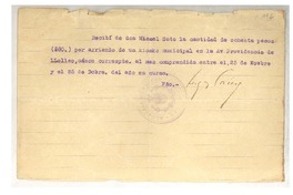 [Recibo] 1929, [dic. 25], San Antonio, Chile [a] Misael Soto