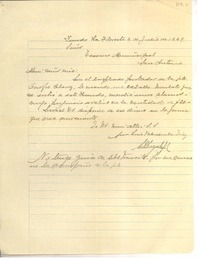 [Carta] 1929 jul. 3, Fundo La Floresta, San Antonio, Chile [a] Sr. Tesorero Municipal, [Omar Cáceres]