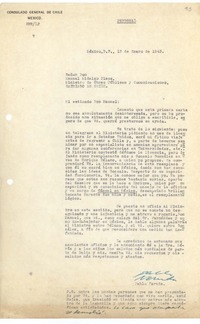 [Carta] 1943 ene. 15, México D.F. [a] Manuel Hidalgo Plaza