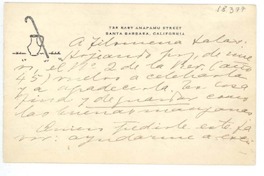 [Tarjeta] [1950], Santa Bárbara, California [a] Filomena Salas