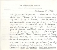 [Carta] 1968 feb. 7, Michigan, Estados Unidos [a] Alfonso Calderón