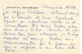 [Tarjeta] 1961 sep. 6, Concepción, Chile [a] Alfonso Calderón