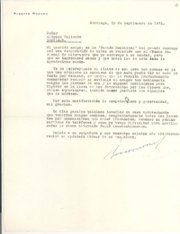 [Carta] 1972 sep. 23, Santiago, Chile [a] Alfonso Calderón
