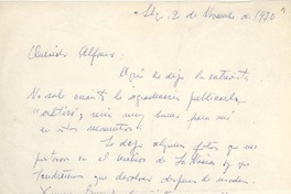 [Carta] 1972 nov. 11, Santiago, Chile [a] Alfonso Calderón, Santiago, Chile