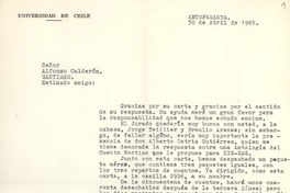 [Carta] 1965 abr. 30, Antofagasta, Chile [a] Alfonso Calderón