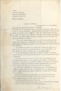 [Carta] entre 1971 y 1973, Santiago, Chile [a] Alfonso Calderón