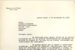 [Carta] 1976 dic. 06, Buenos Aires, Argentina [a] Alfonso Calderón, Santiago, Chile