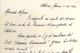 [Carta] 1977 feb. 01, Valdivia, Chile [a] Alfonso Calderón