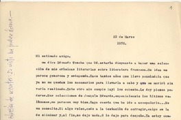 [Carta] 1970 mar. 03, [Santiago, Chile] [a] Alfonso Calderón