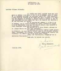 [Carta] 1978 abr. 24, Antofagasta, Chile [a] Alfonso Calderón