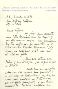 [Carta] 1980 diciembre, Nueva York, Estados Unidos [a] Alfonso Calderón, Santiago, Chile