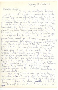 [Carta] 1985 jun. 27, Santiago, Chile [a] Jorge [Aravena Llanca]