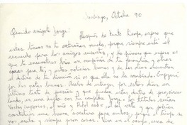 [Carta] 1990 octubre, Santiago, Chile [a] Jorge [Aravena Llanca]