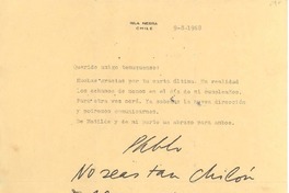 [Carta] 1968 ago. 9, Isla Negra, Chile [a] Armando Benavente