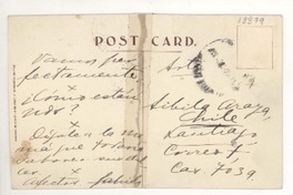 [Tarjeta postal] 1922 jul. 1 [a bordo del "Orcoma"] [a] Sibila Araya, Santiago, Chile