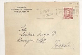 [Carta] 1913, Los Andes, Chile [a] Juan Enrique Lagarrigue