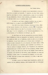 La mujer de letras en Chile