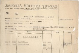 [Recibo] 1956 nov. 30, Santiago, Chile [a] Ximena Adriazola