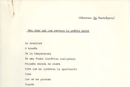 Mon cher ami que rechaza la poésie noire