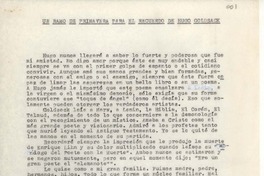 Un ramo de primavera para el recuerdo de Hugo Goldsack