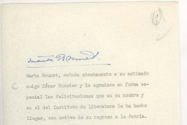 [Carta] 1961 nov. 21, Santiago, Chile [a] Cesar Bunster y Julio Durán