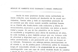 Mensaje a Manuel Mandujano