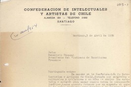 [Carta] 1954 abr. 3, Santiago, Chile [a] Benedicto Chuaqui