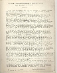 Response a l'enquete formulee par M. Francois Mauriac dans "Le Ficaro litteraire"