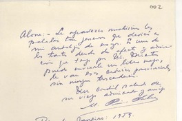 [Carta] 1959, Río de Janeiro, Brasil [a] Hernán Díaz Arrieta
