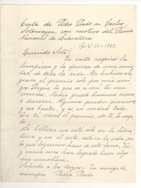 [Carta] 1949 may. 20, Santiago, Chile [a] Carlos Sotomayor