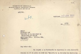 [Carta] 1949 abr. 22, Santiago, Chile [a] Carlos Préndez Saldías
